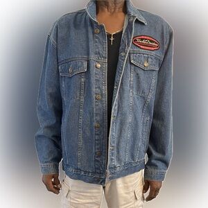 Blue Jean Jacket “First Choice” With Harley Davidson Patch